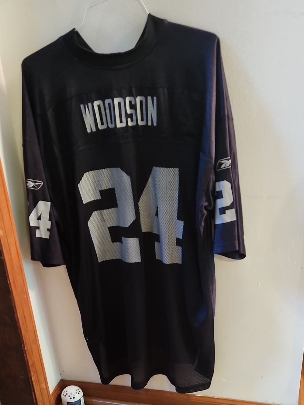 NFL  Black Men’s #24 C. Woodson Football Jersey with White Accents